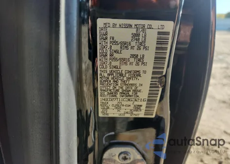 2001 Nissan Frontier Crew Cab Xe z USA, uszkodzony, nr VIN 1N6ED27T11C363216